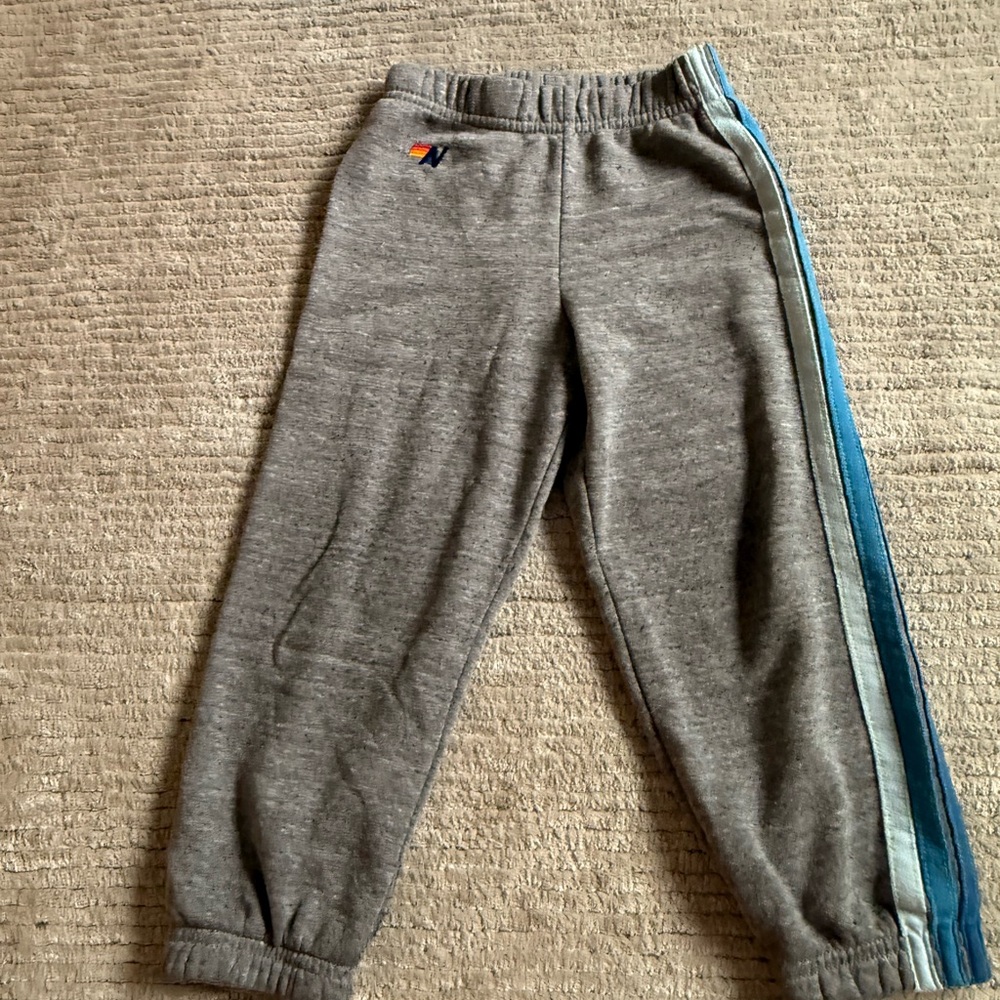 Aviator nation kids Gray Sweatpants with Blue Stripe